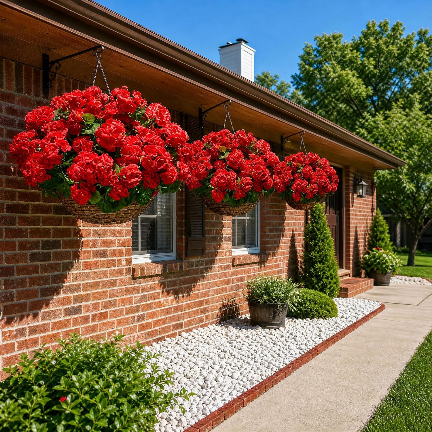 🎁Last Day 60% OFF🌸 Lush, UV-resistant artificial geraniums – Realistic looking, maintenance-free! 🌞🏡💐