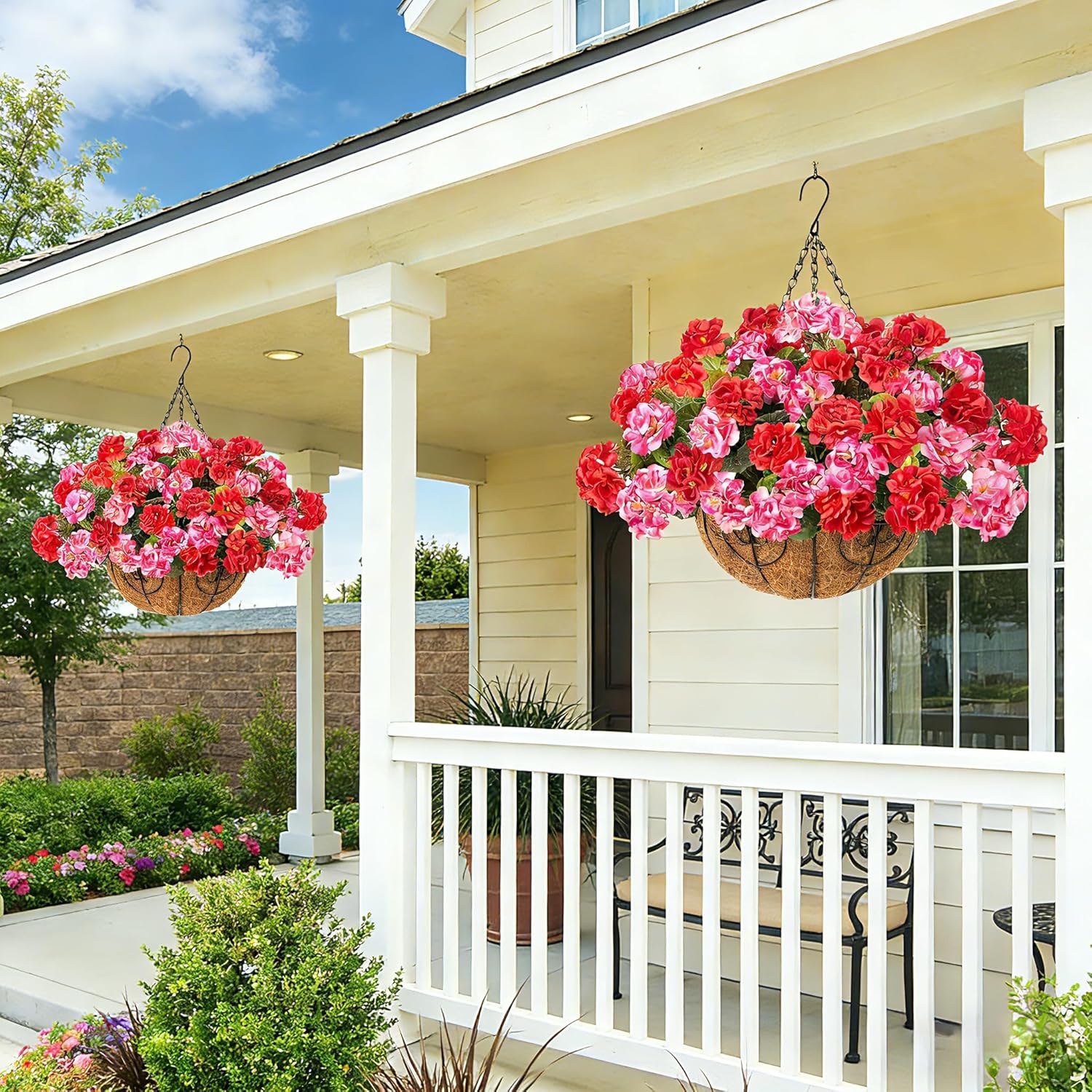 🎁Last Day 60% OFF🌸 Lush, UV-resistant artificial geraniums – Realistic looking, maintenance-free! 🌞🏡💐