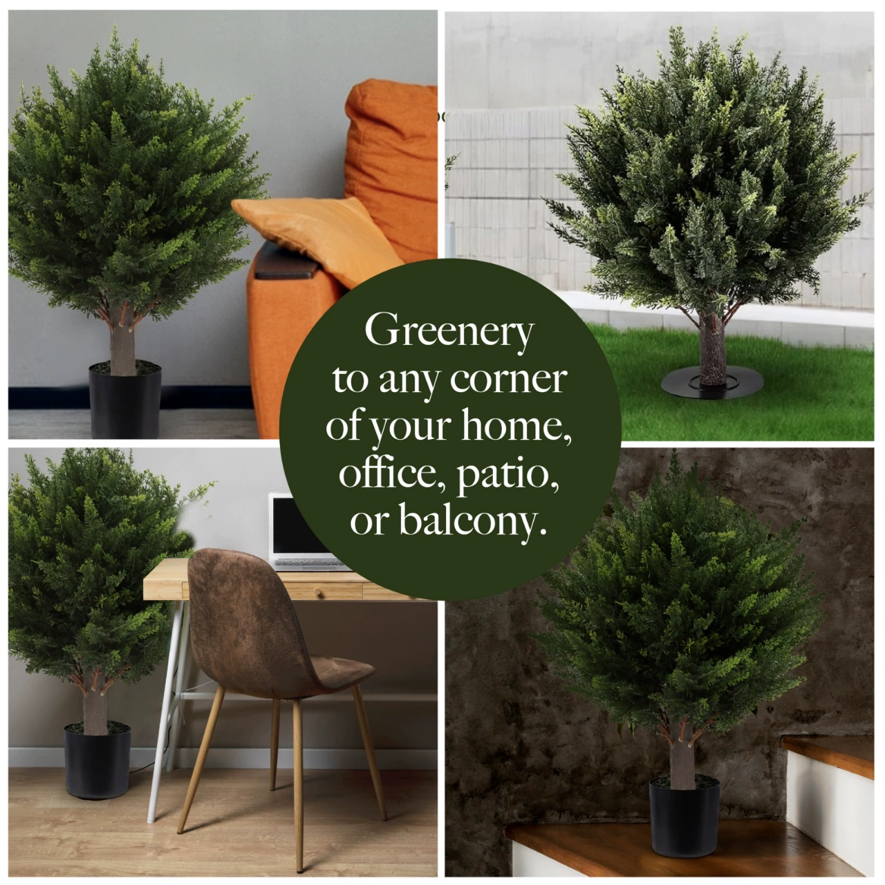 🔥Last Day 50% OFF🔥UV Resistant Artificial Cedar Topiary Ball Tree🌲