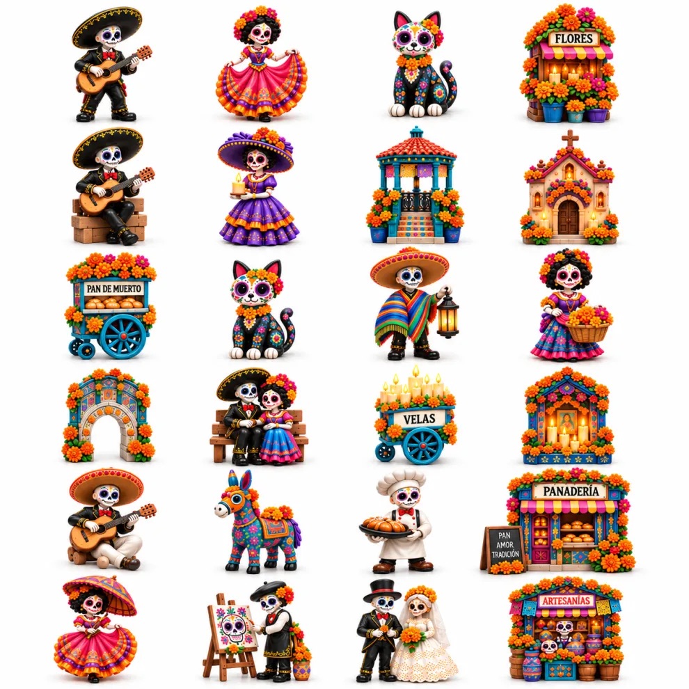 Pueblo del Día de Muertos 2026 – 24-Day Day of the Dead Collectible Countdown Calendar with 24 Unique Miniatures