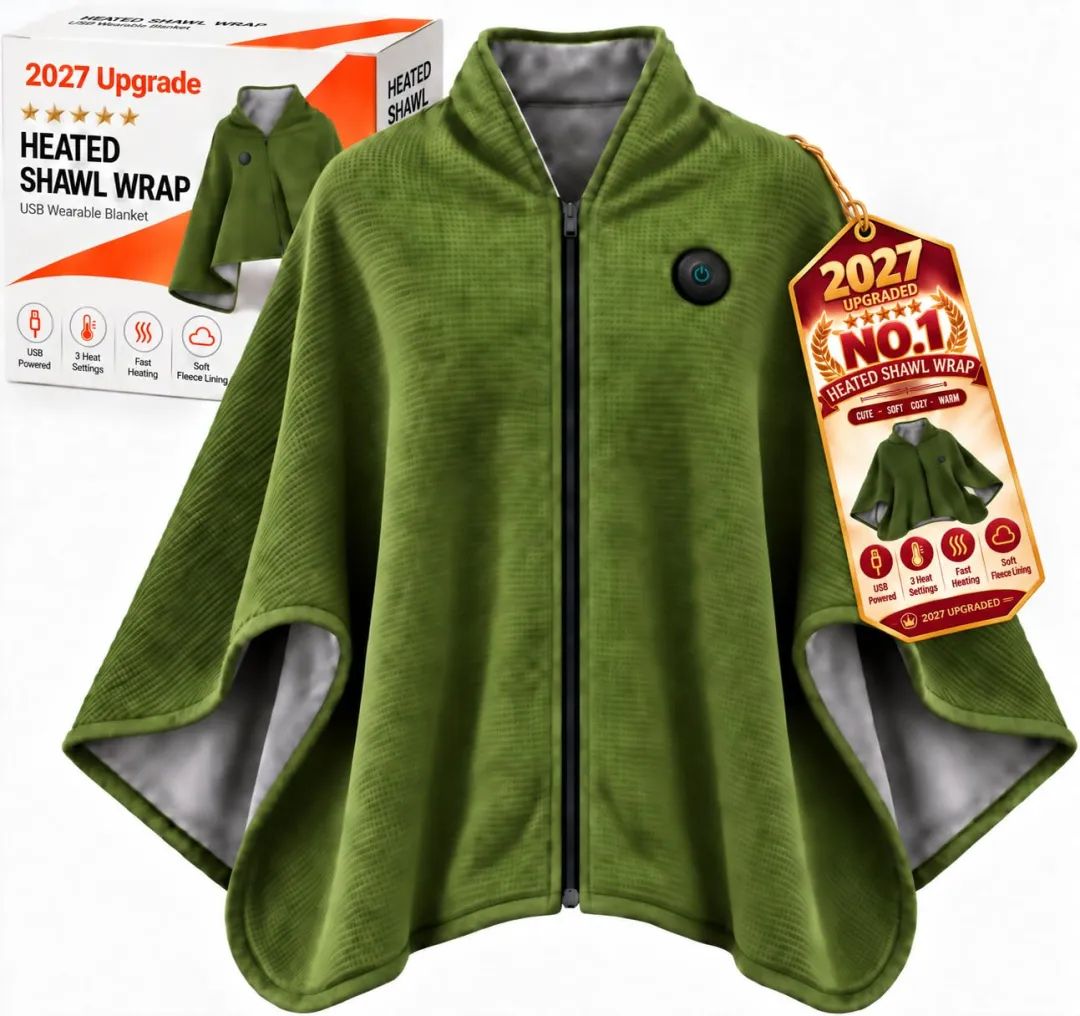 Portable Heated Shawl – Wearable Electric Heating Wrap