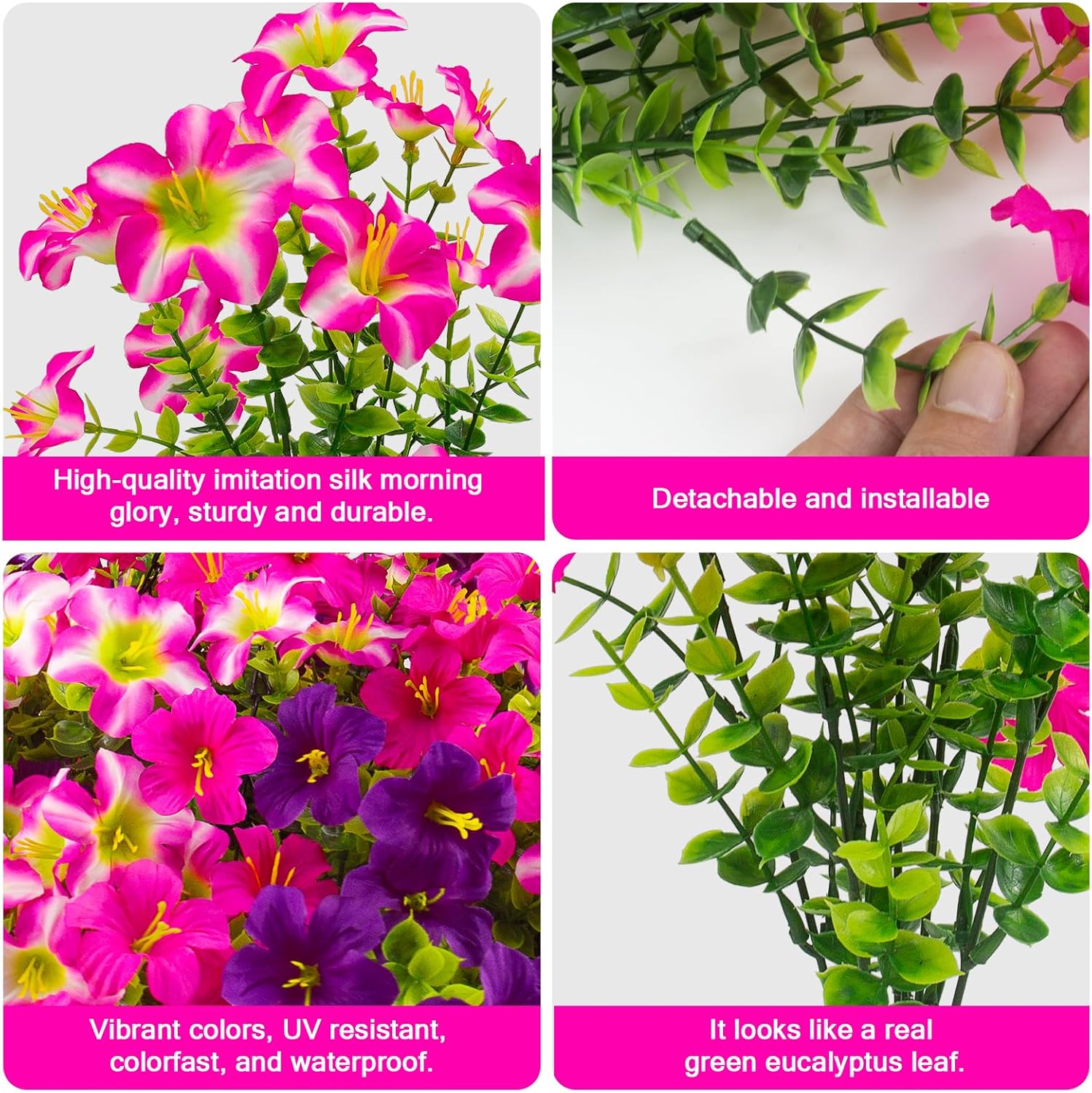 🔥Last Day 60% OFF🔥Lifelike Artificial Outdoor Flowers with Hanging Basket,no watering no fading