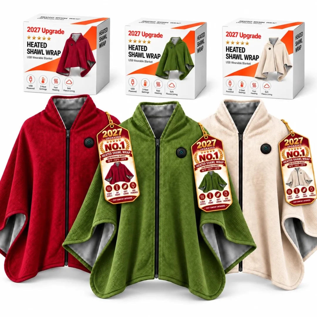 Portable Heated Shawl – Wearable Electric Heating Wrap