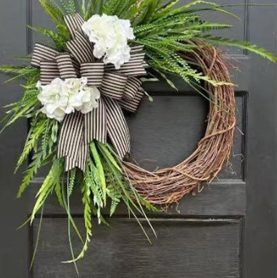 Handcrafted Hydranged Wreath - The Prefect All - Season Front Door Decor