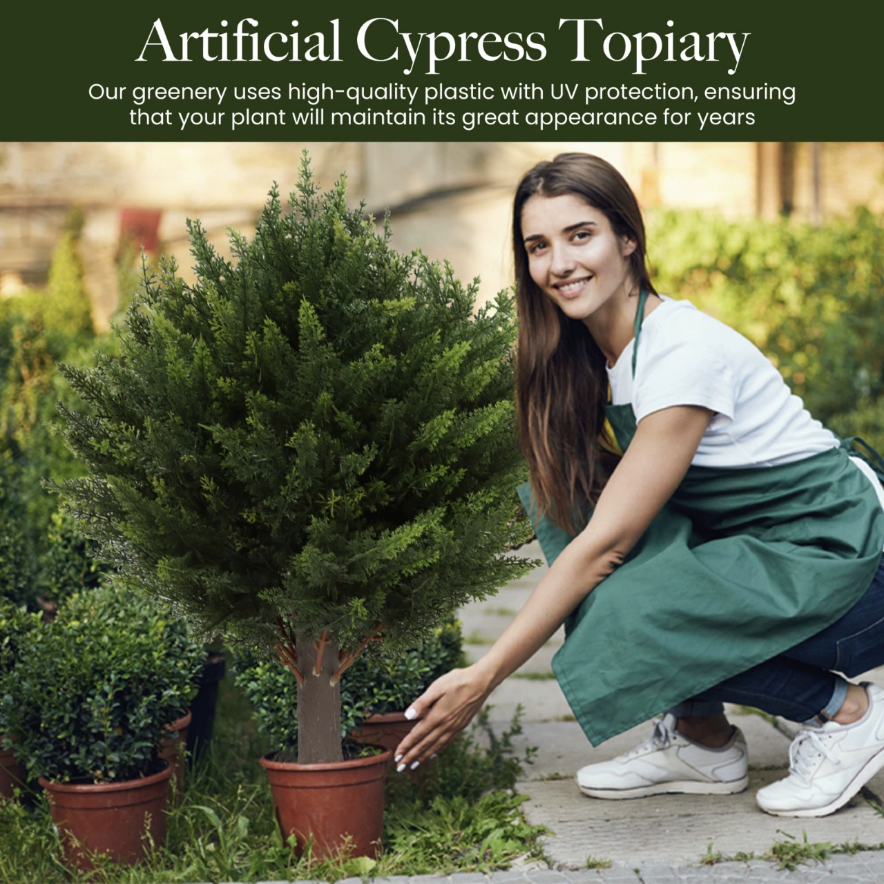 🔥Last Day 50% OFF🔥UV Resistant Artificial Cedar Topiary Ball Tree🌲