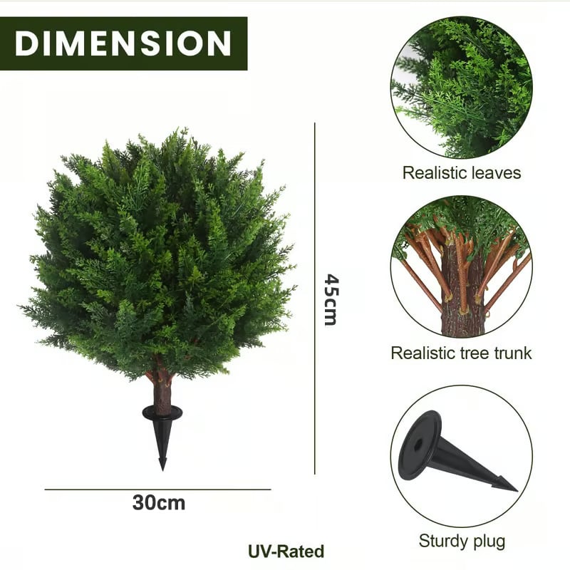 🔥Last Day 50% OFF🔥UV Resistant Artificial Cedar Topiary Ball Tree🌲