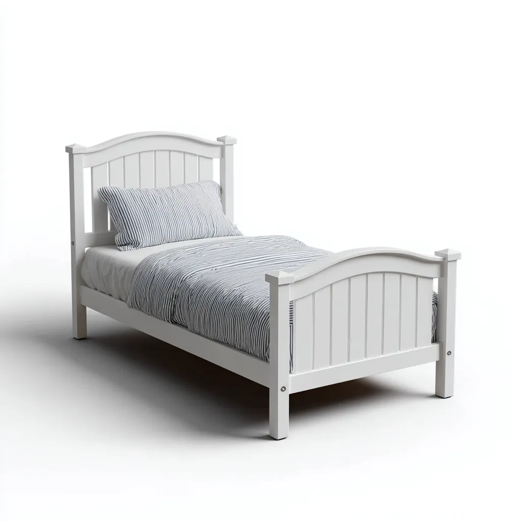 Lit simple en bois 190x90x90 cm - Blanc - Style classique avec structure robuste-Romoridecor