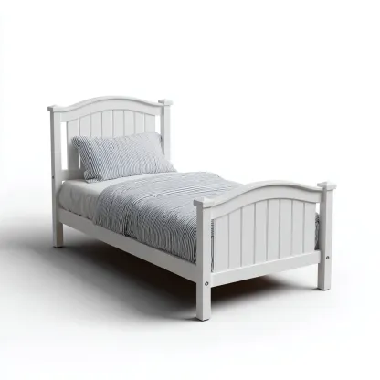 Lit simple en bois 190x90x90 cm - Blanc - Style classique avec structure robuste-Romoridecor