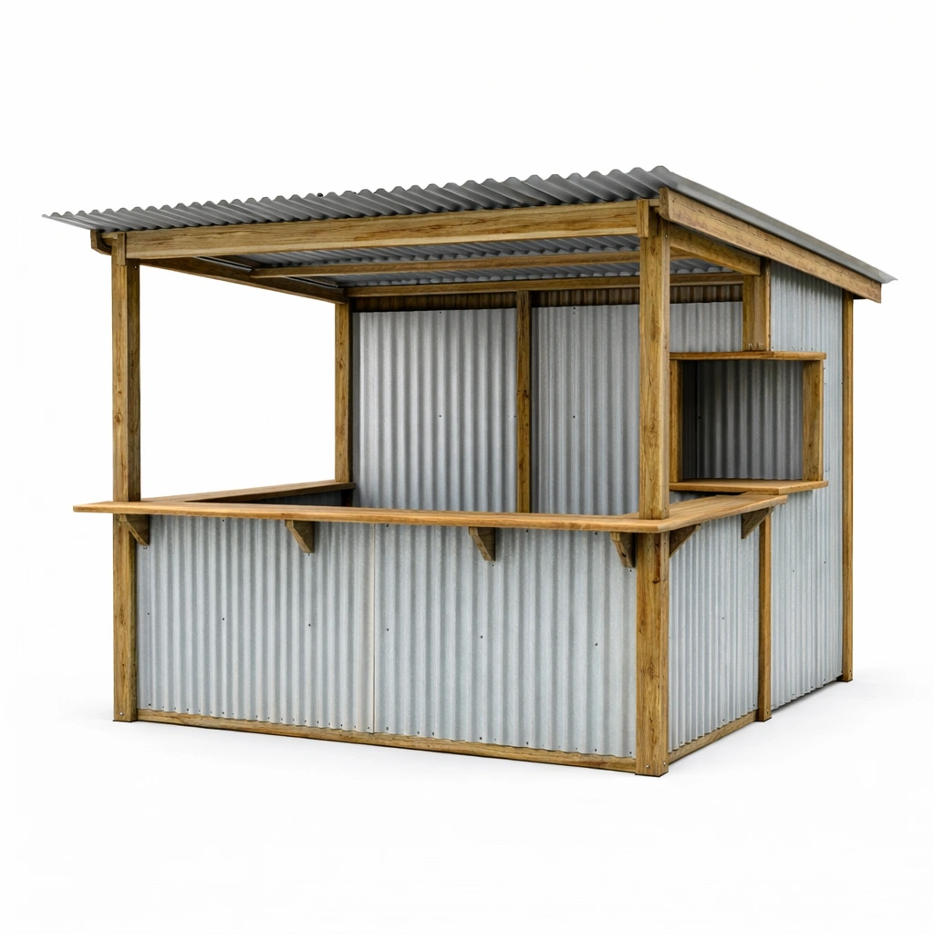 Barpavillon wellblech holz 220x180x220cm-nestverona