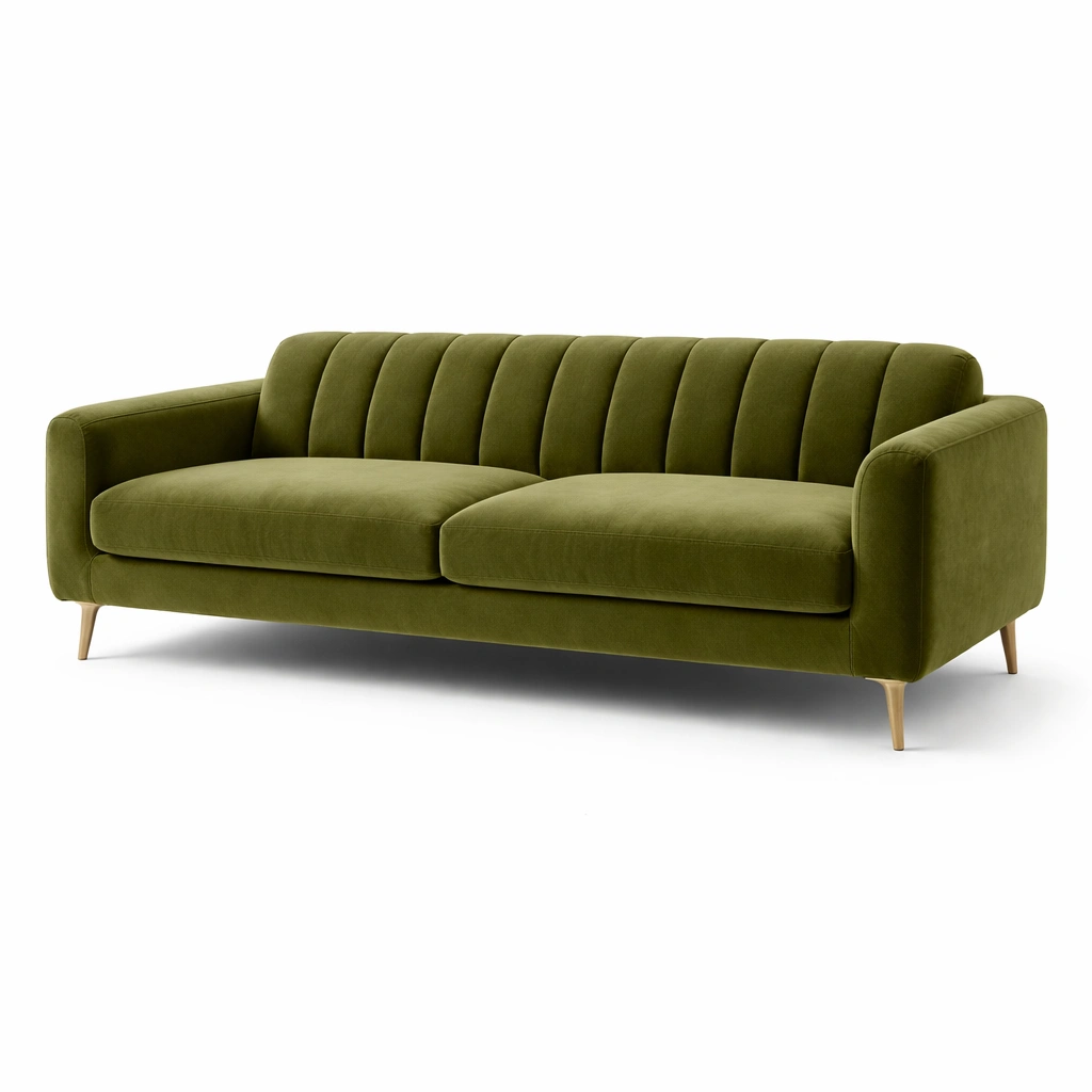 Sofa velours grün metallbeine-nestverona