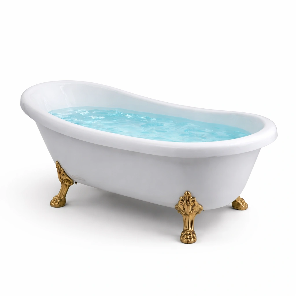 Freistehende badewanne acryl weiß goldene füße-nestverona