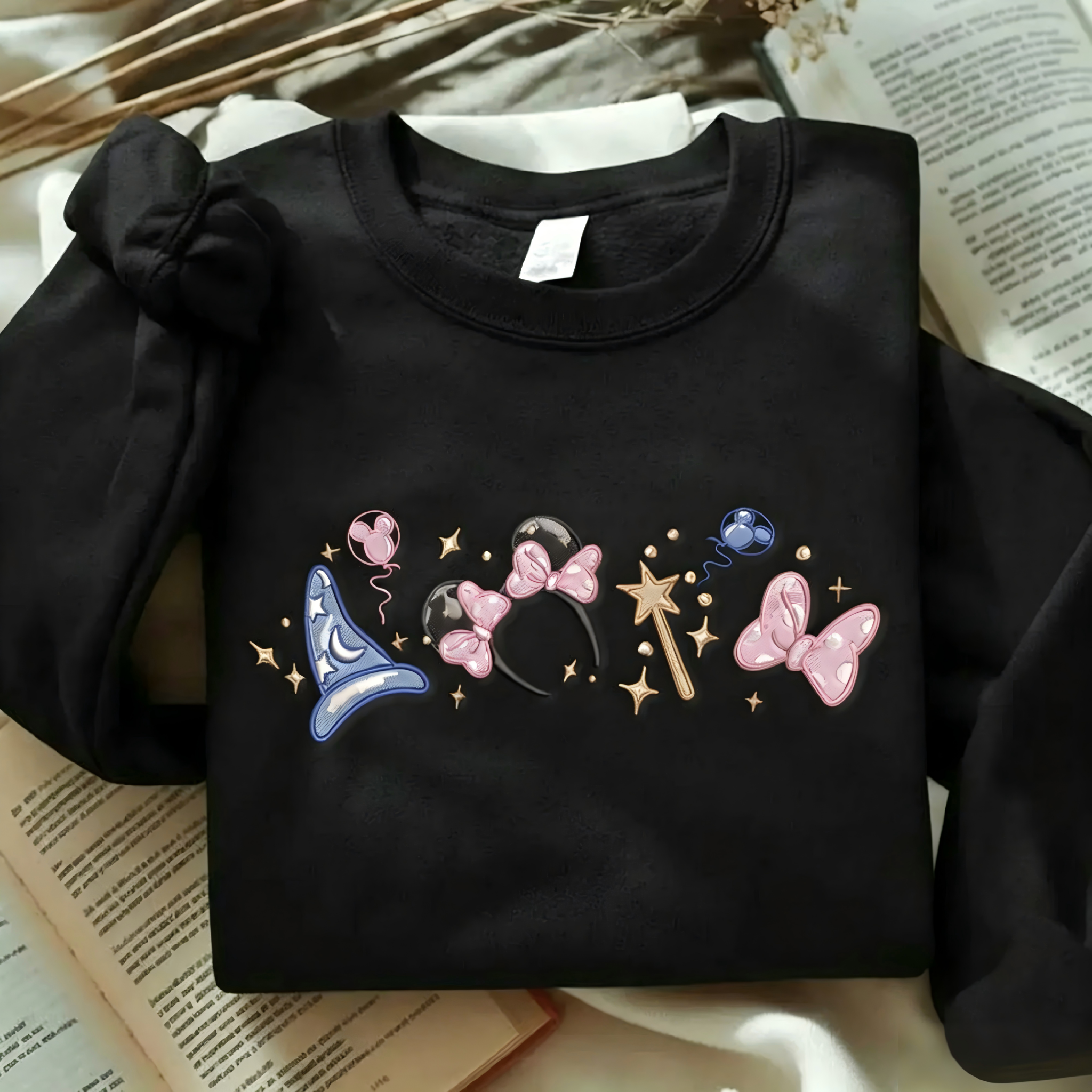 EMBROIDERED Magical Minnie Bow ears Tshirt Sweatshirt Hoodie