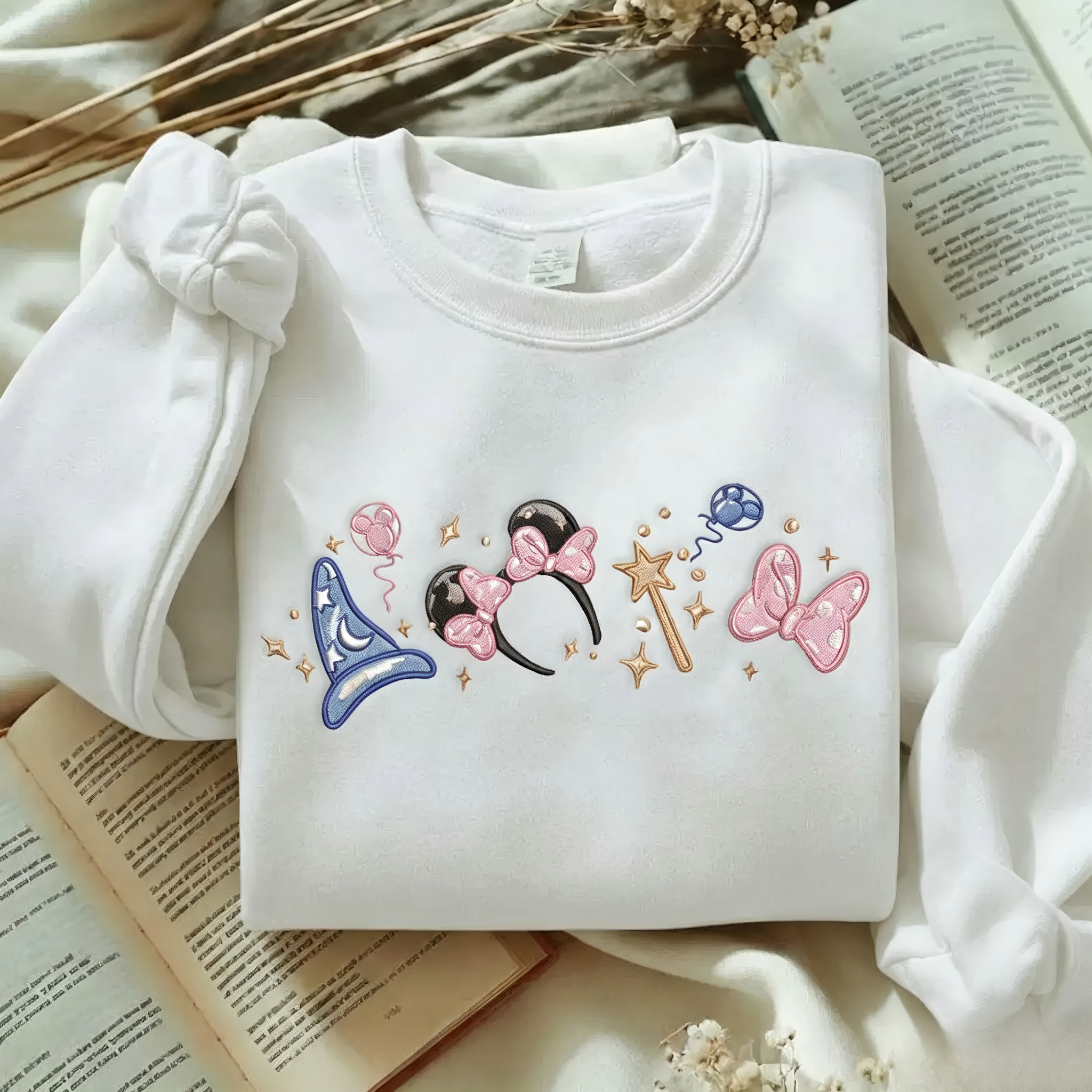 EMBROIDERED Magical Minnie Bow ears Tshirt Sweatshirt Hoodie