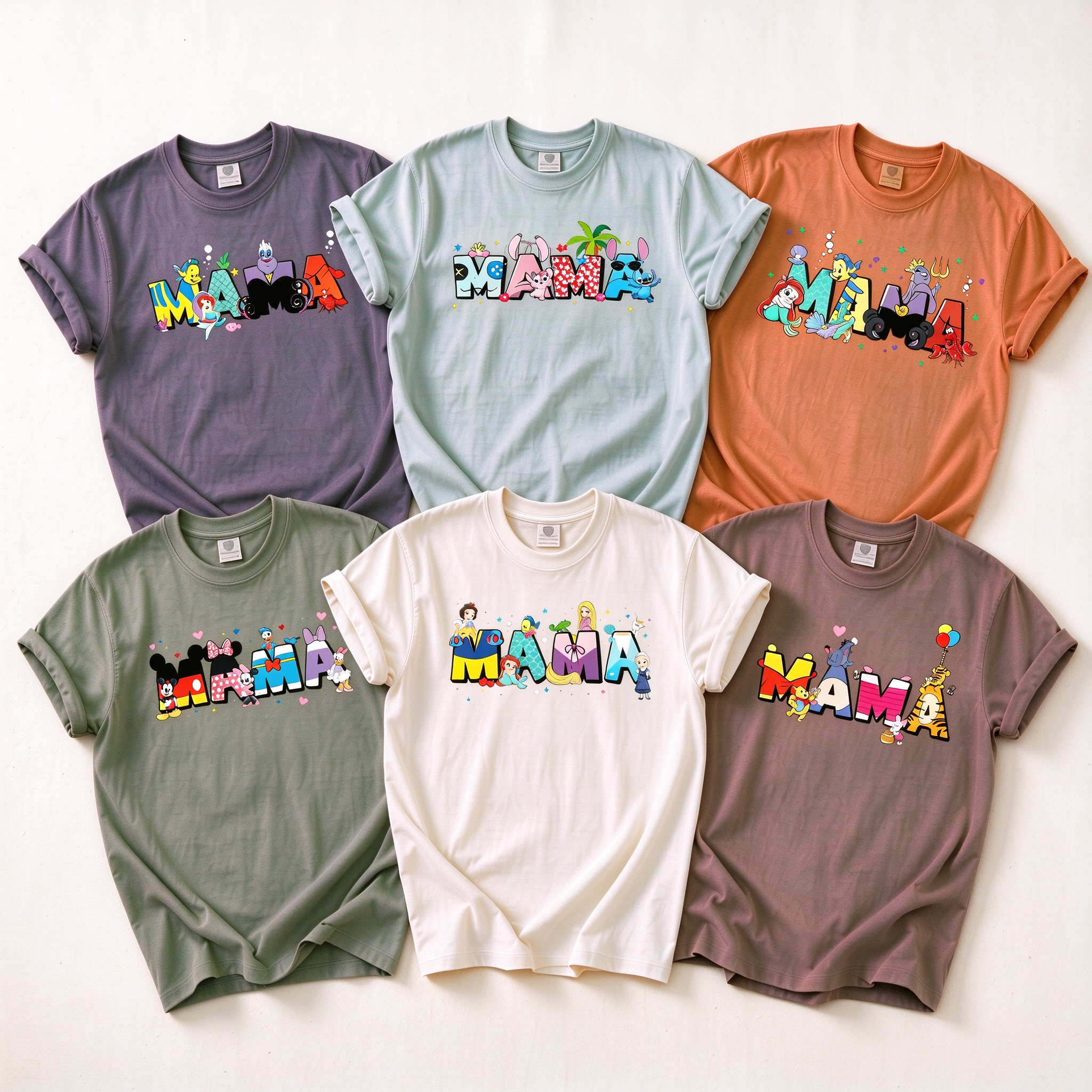 Custom Disney Mama Christmas Shirt | Personalized Mom Characters T-Shirt | Christmas Gift for Mom