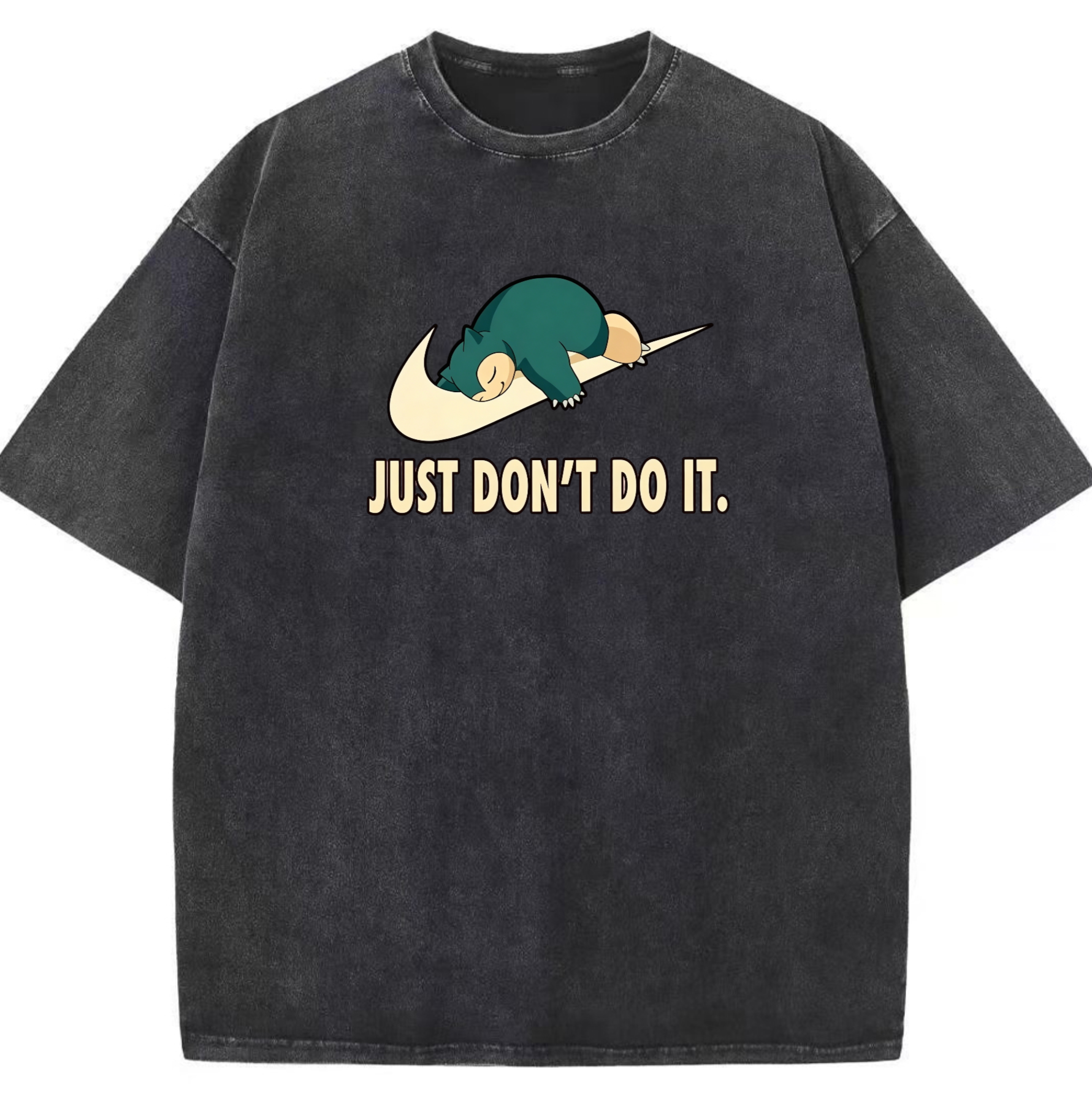 Pokemon Snorlax Vintage Washed T-Shirt, Just Don’t Do It Meme Tee