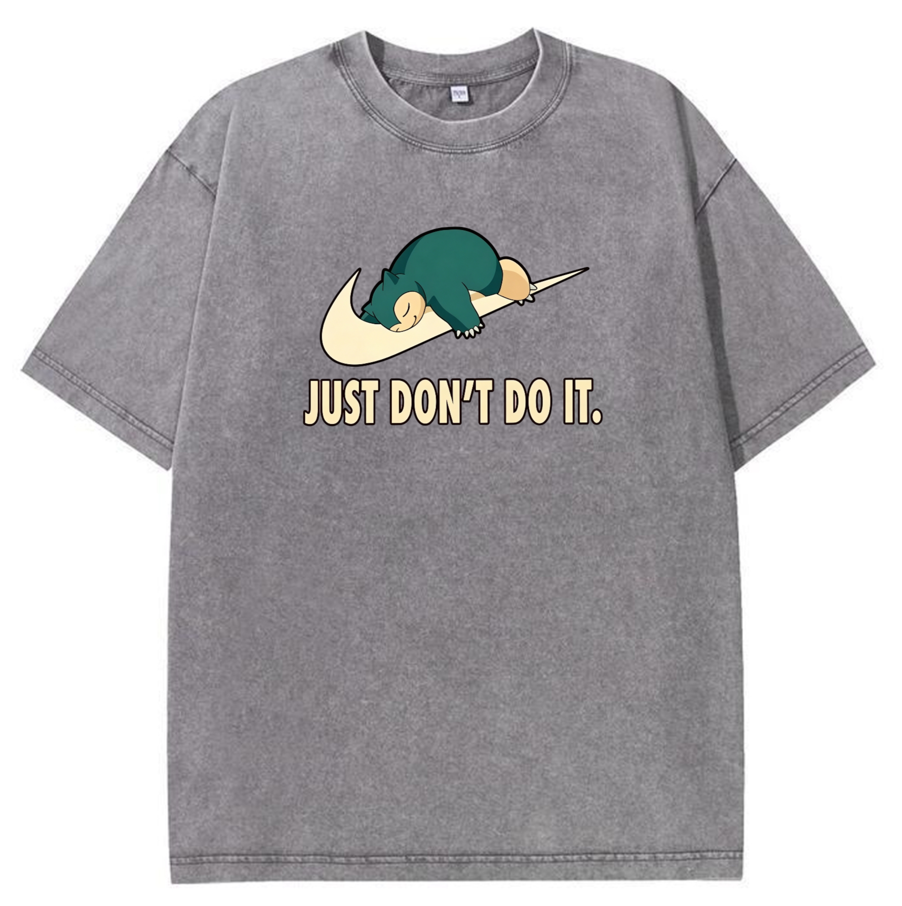 Pokemon Snorlax Vintage Washed T-Shirt, Just Don’t Do It Meme Tee