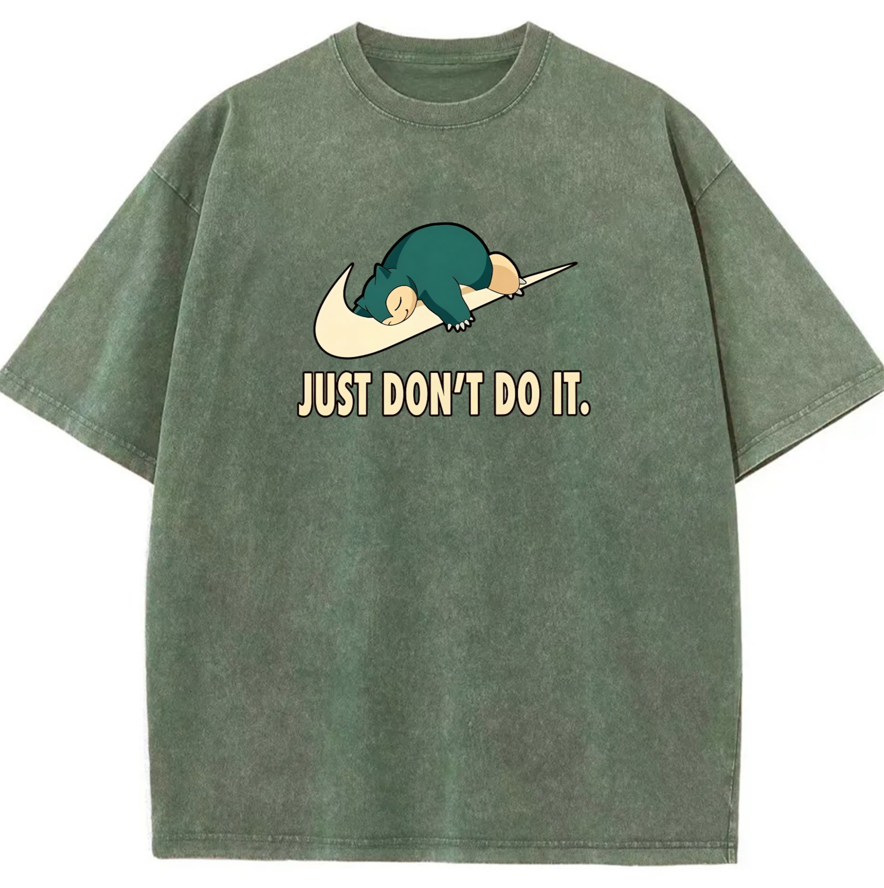 Pokemon Snorlax Vintage Washed T-Shirt, Just Don’t Do It Meme Tee