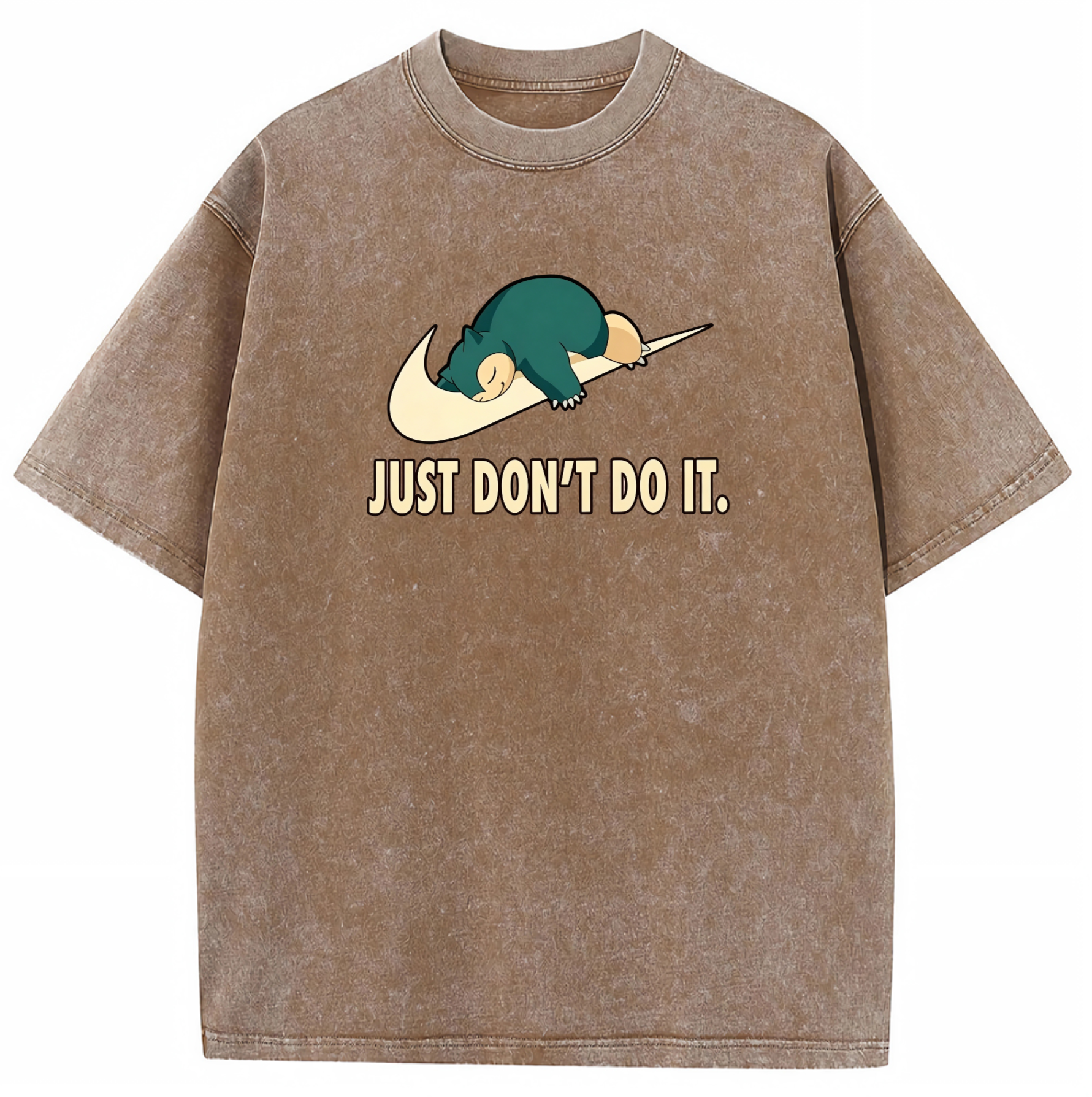 Pokemon Snorlax Vintage Washed T-Shirt, Just Don’t Do It Meme Tee