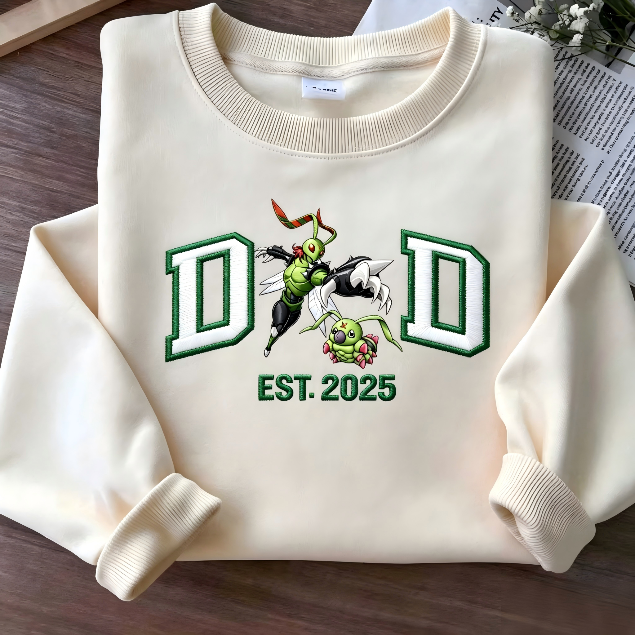 Personalized Digimon Fathers Day Crewneck with EST Year