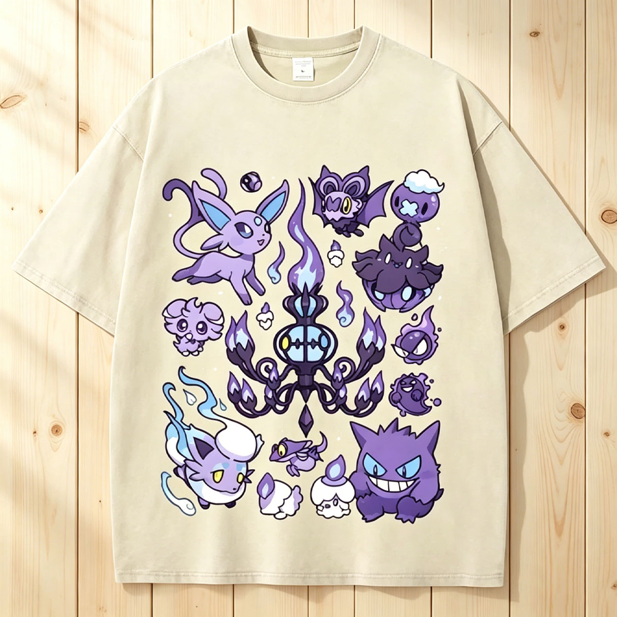 Ghost Type Pokémon Unisex Vintage Washed Tee
