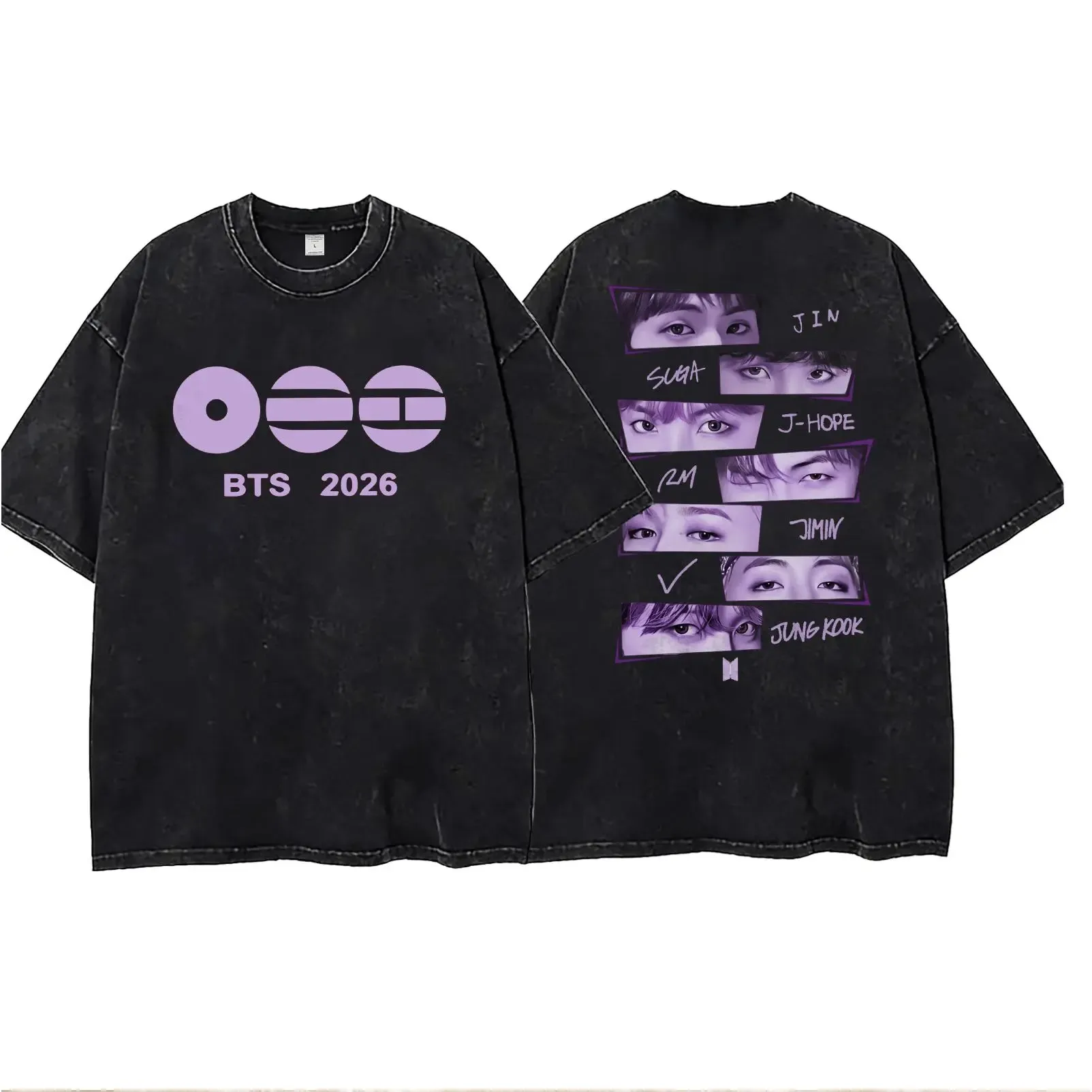  Women's/Men's Casual T-shirt with American retro BTS support pattern print