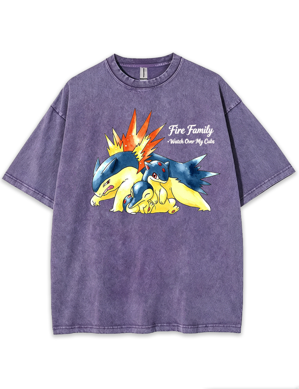 Parent & Kid Typhlosion Fire Family Vintage Washed T-Shirt