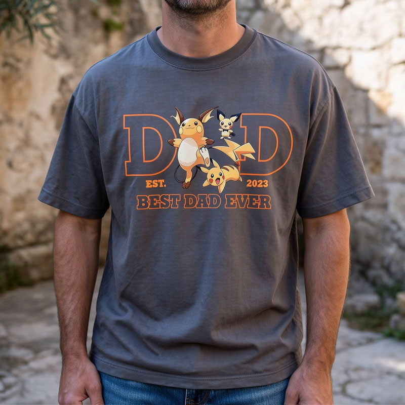 Custom Pokemon Dad Vintage Washed Tee