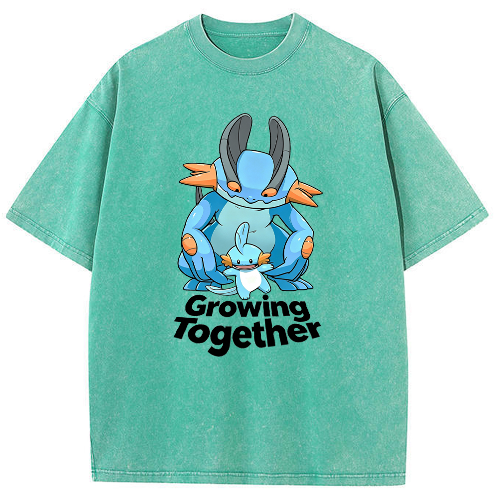 Growing Together Quote Cartoon Vintage Washed T-Shirt