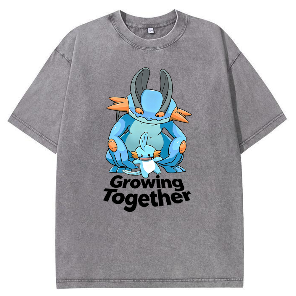 Growing Together Quote Cartoon Vintage Washed T-Shirt