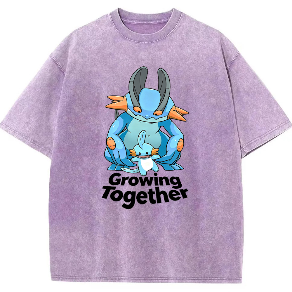 Growing Together Quote Cartoon Vintage Washed T-Shirt
