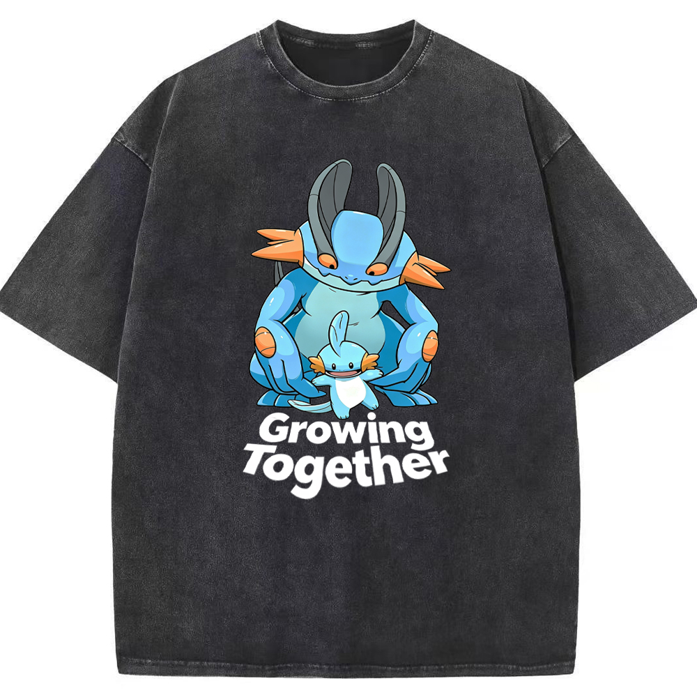 Growing Together Quote Cartoon Vintage Washed T-Shirt