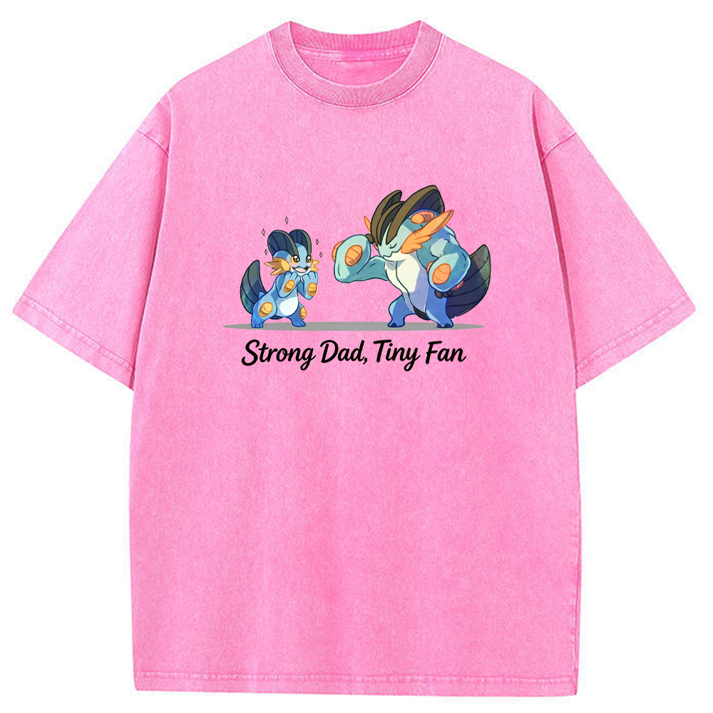 Strong Dad Tiny Fan Quote Cartoon Vintage Washed T-Shirt