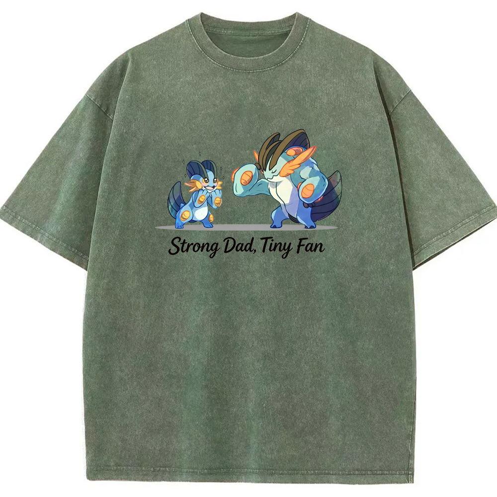 Strong Dad Tiny Fan Quote Cartoon Vintage Washed T-Shirt