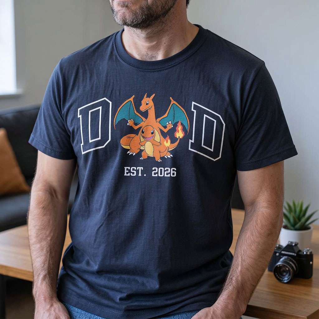 Custom PokaDad Shirt | Personalized Print Tee for Dad