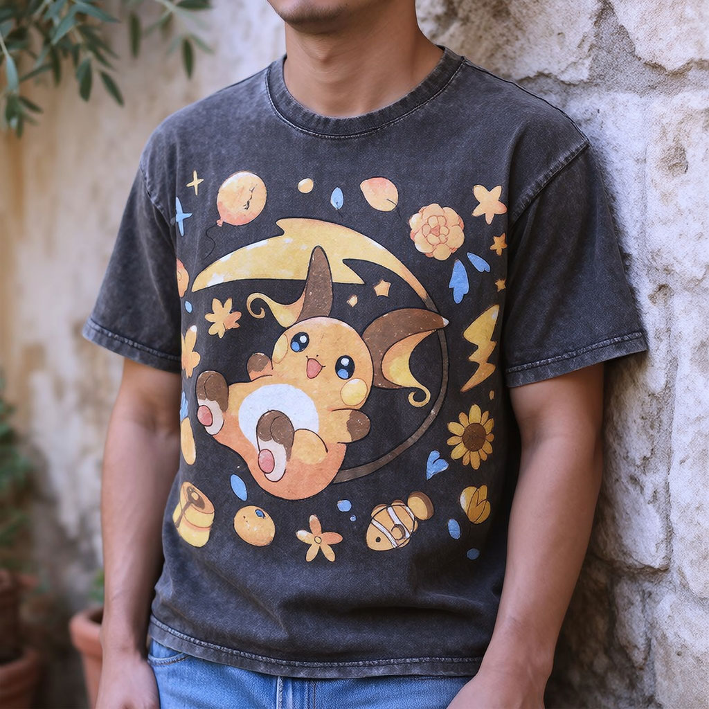 Pokémon Raichu Unisex Vintage Washed Tee