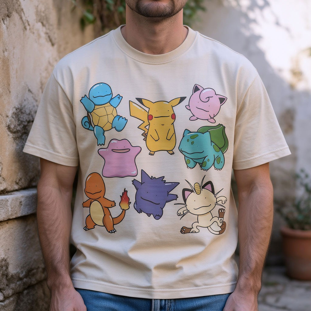 Cute Derpy Pokemon Unisex Vintage Washed Tee