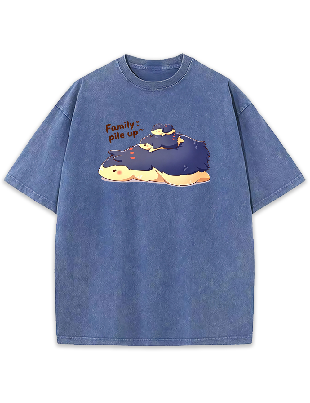 Parent & Kid Cyndaquil Evolution Family Stack Pile Vintage Washed T-Shirt