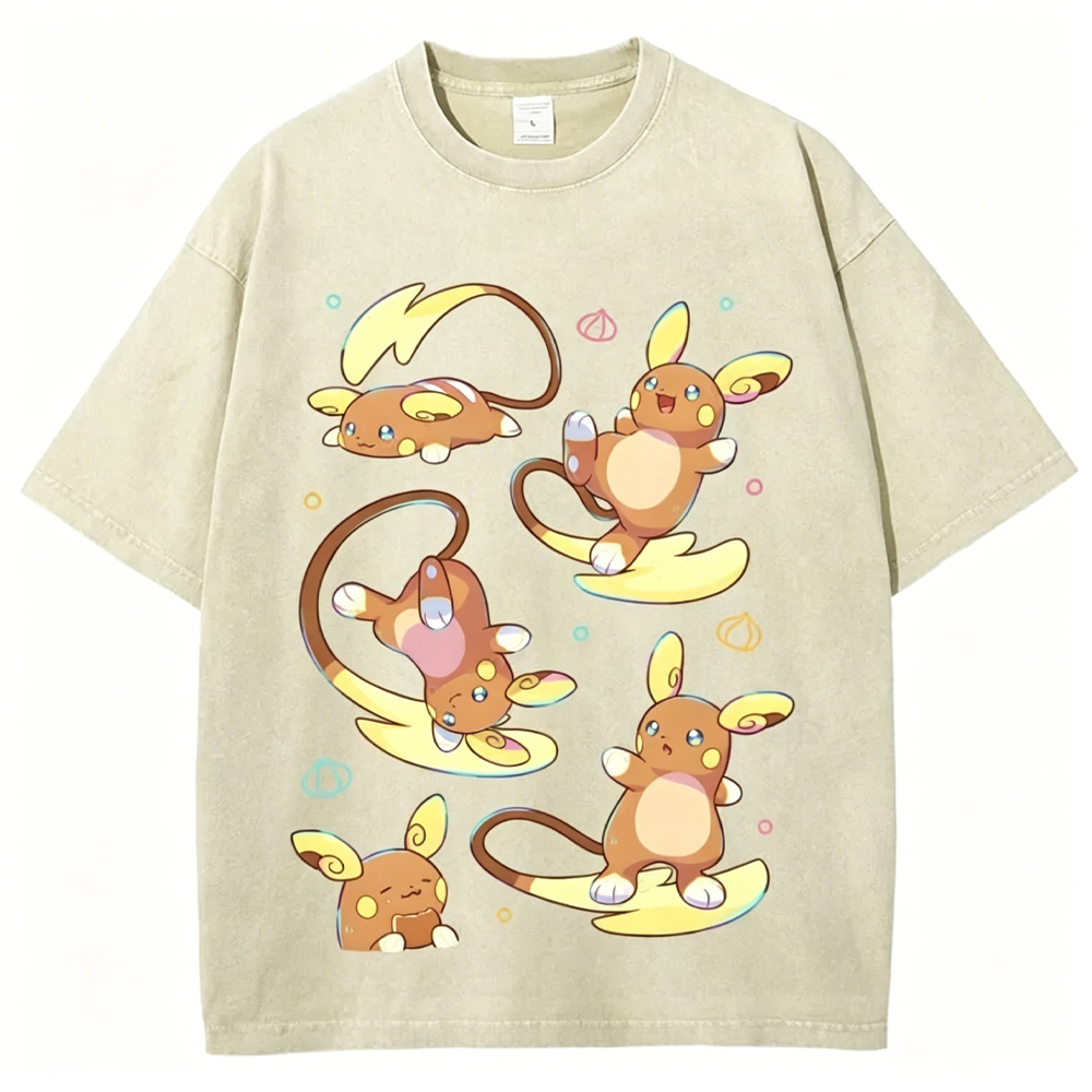 Raichu Possesses Electricity And Superpowers Unisex Vintage Washed Tee