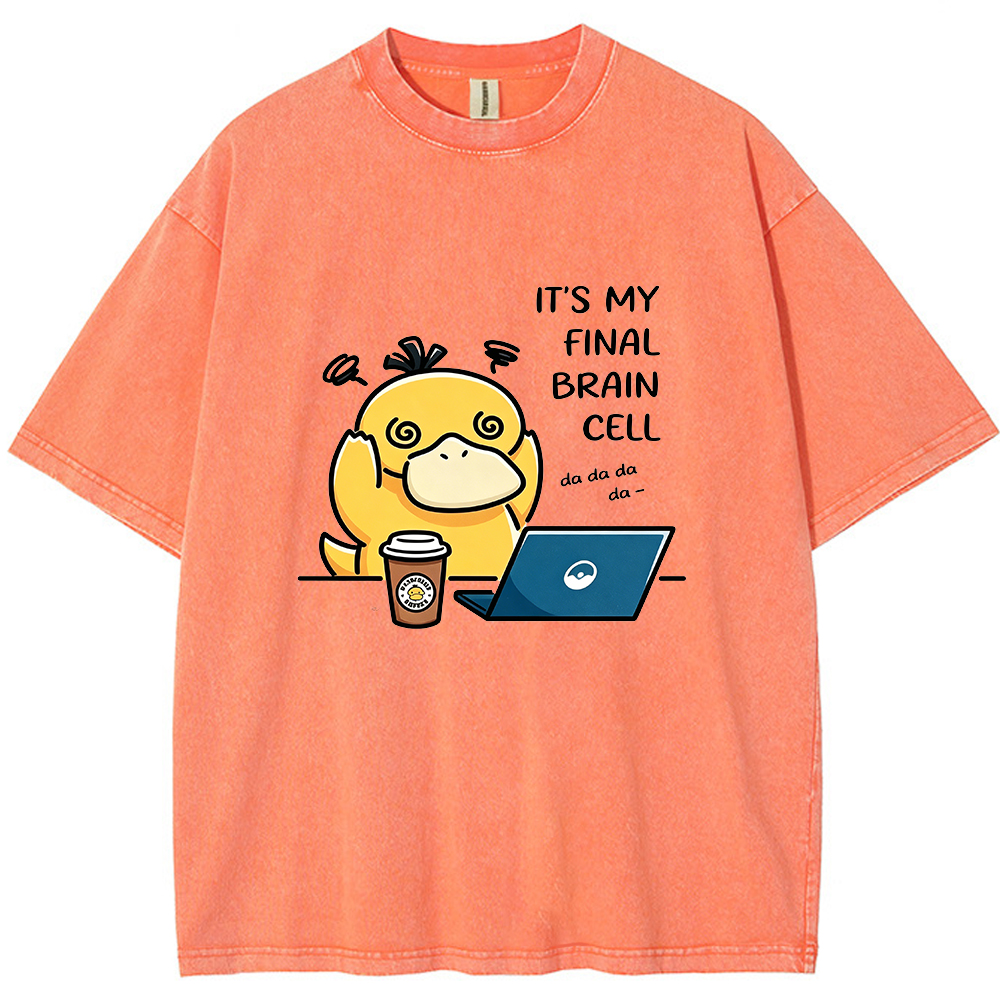 Vintage Washed Psyduck T-Shirt, Funny Work Meme Pokemon Tee