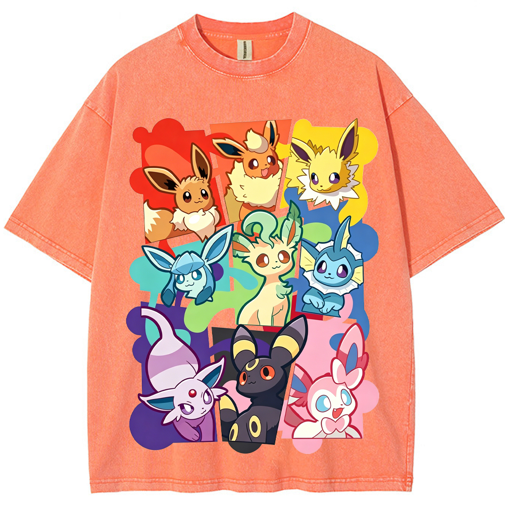 Full Eeveelutions Collage Chest Print Tee | Pokemon Anime