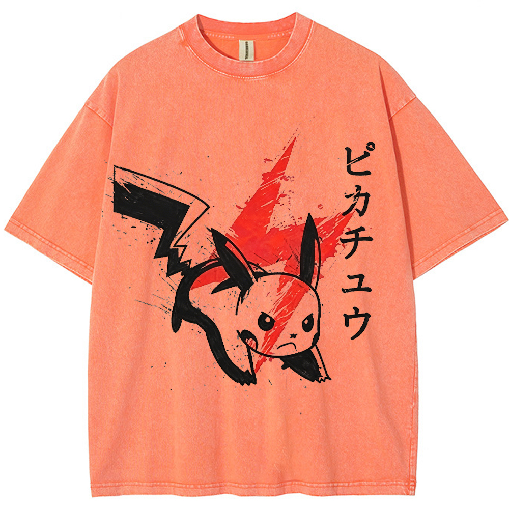 Ink Art Pikachu Splash Graphic Tee | Pokemon Anime