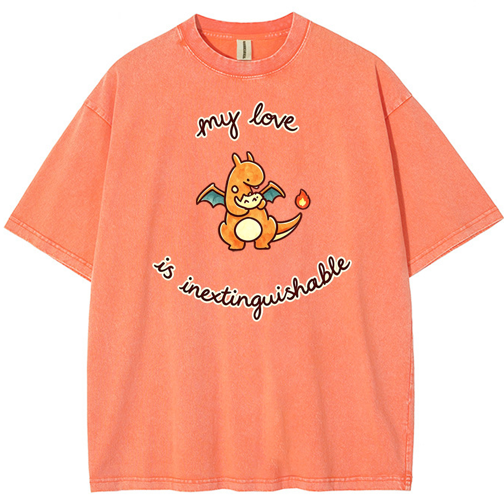 Inextinguishable Love Quote Vintage Washed T-Shirt