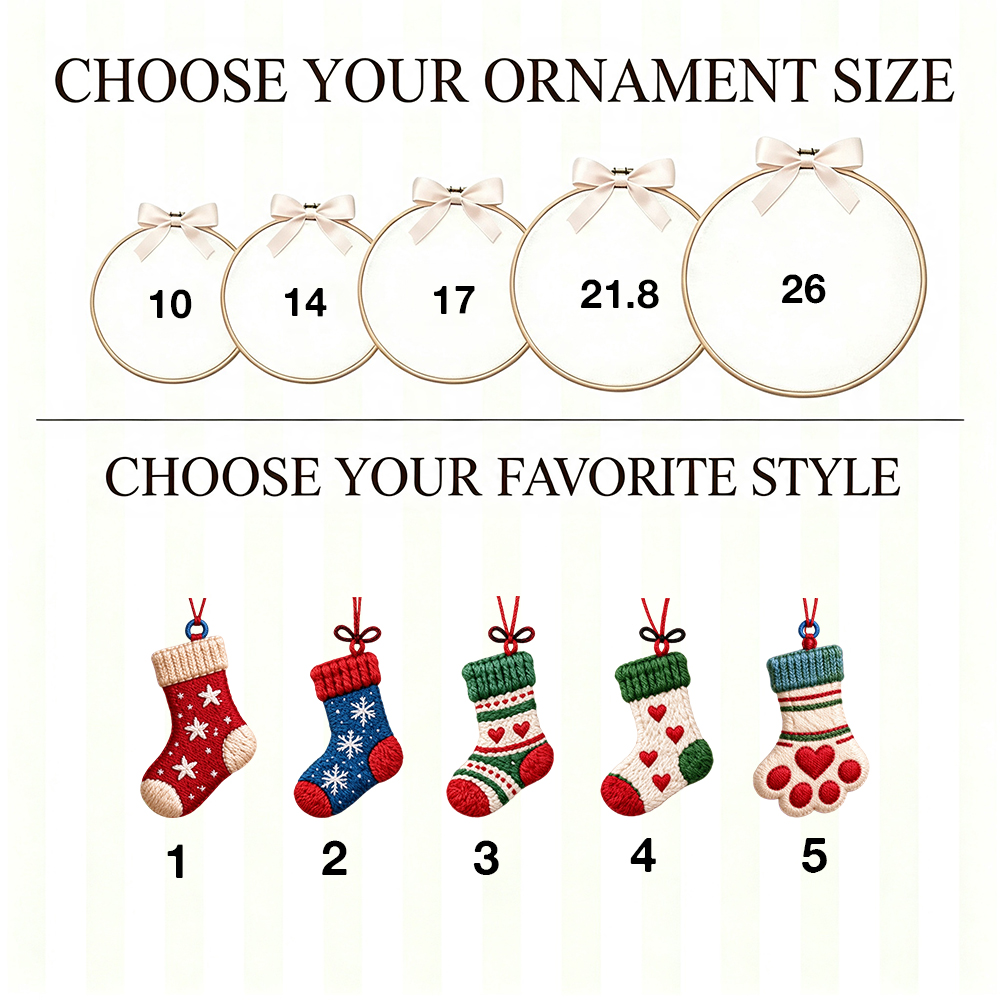 Personalized Family Christmas Stocking Embroidery Hoop