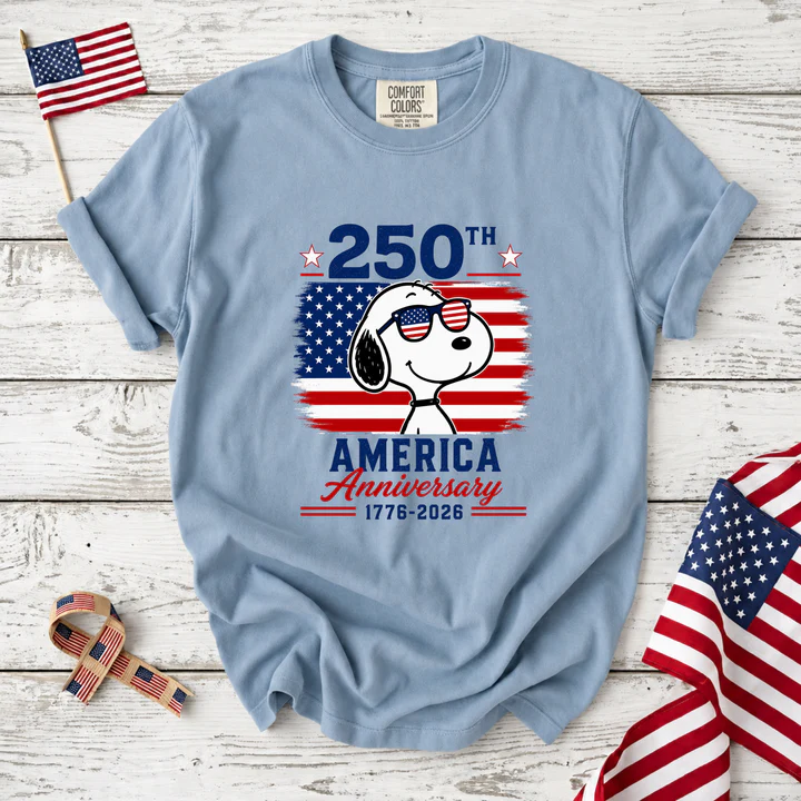 250th America Anniversary Patriotic Snoopy Sunglasses T-Shirt