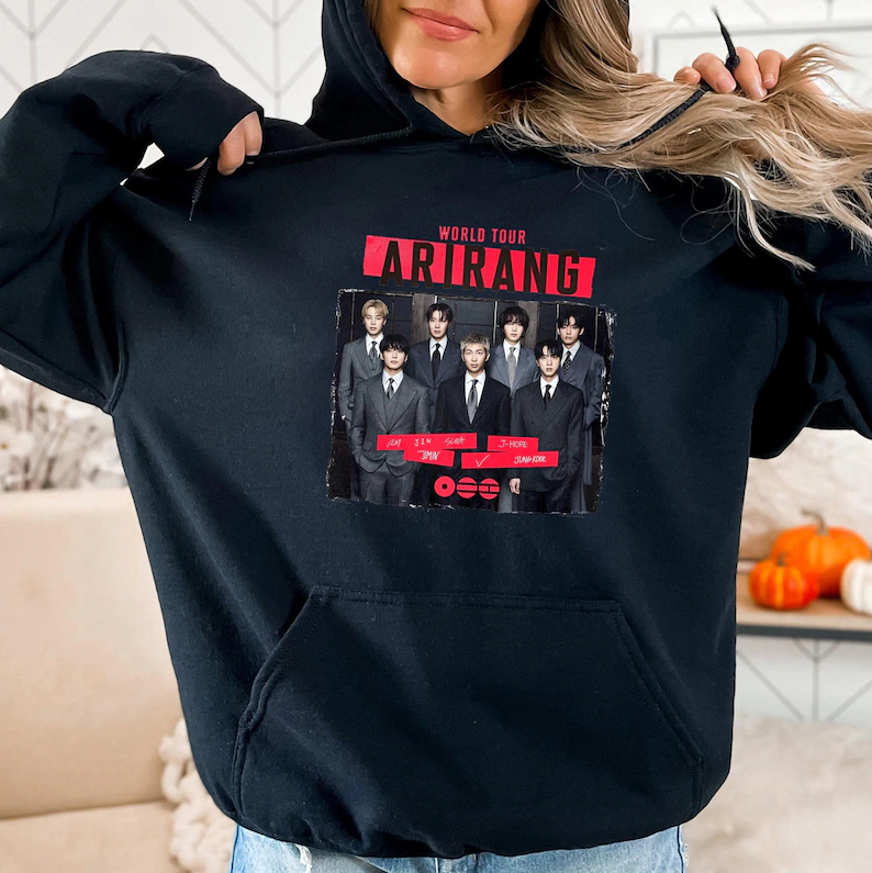 BTS Arirang World Tour T-Shirt, Bangtan 2026 Concert Sweatshirt, Merch Hoodie for Kpop Fan