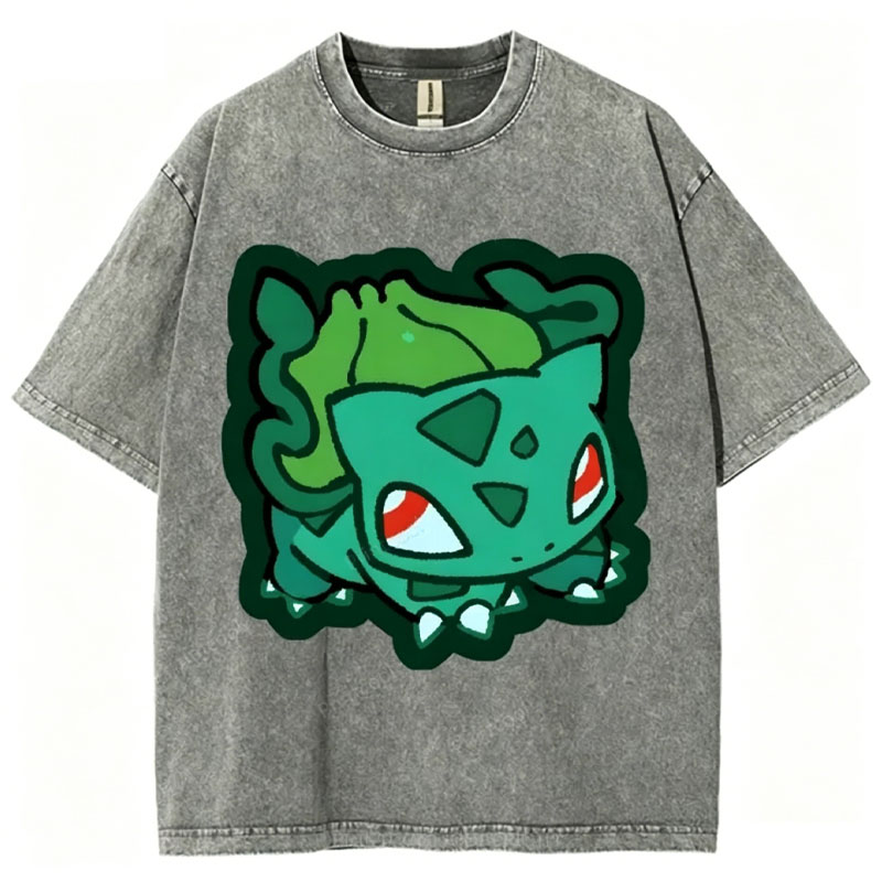 Cute Bulbasaur Unisex Vintage Washed Tee