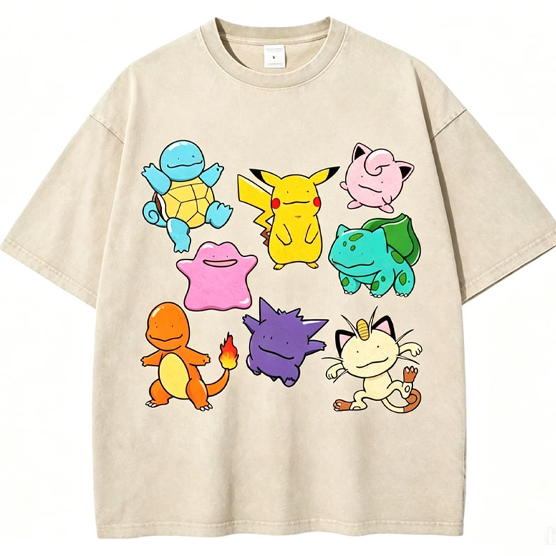 Cute Derpy Pokemon Unisex Vintage Washed Tee