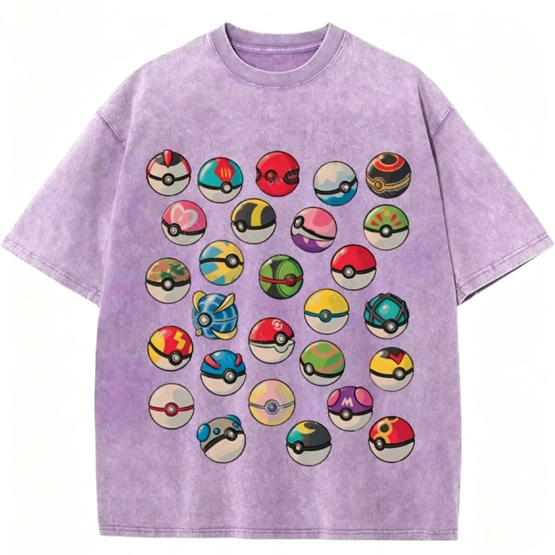 Pokeball Collection Unisex Vintage Washed Tee