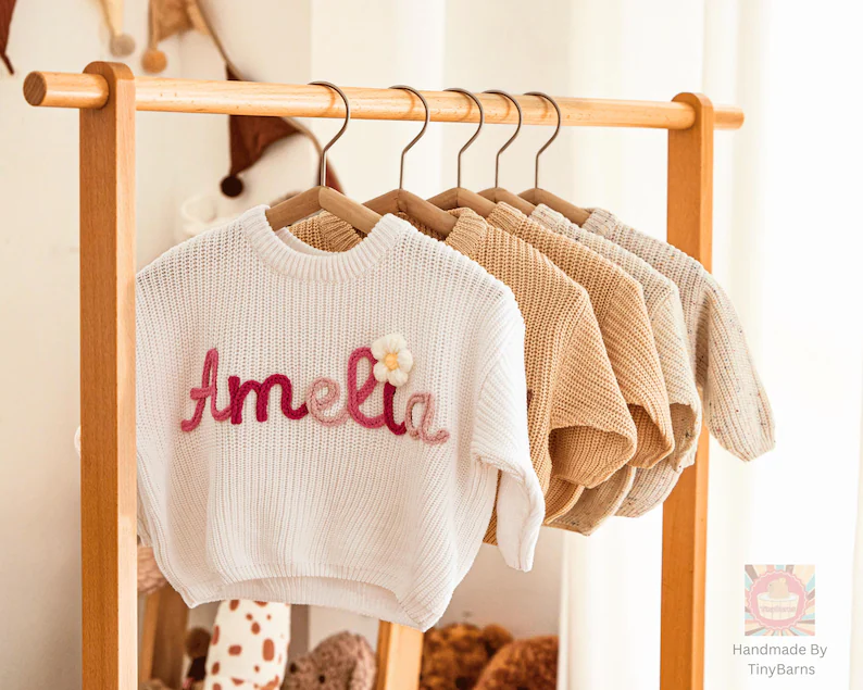 Custom Embroidered Baby Name Sweater