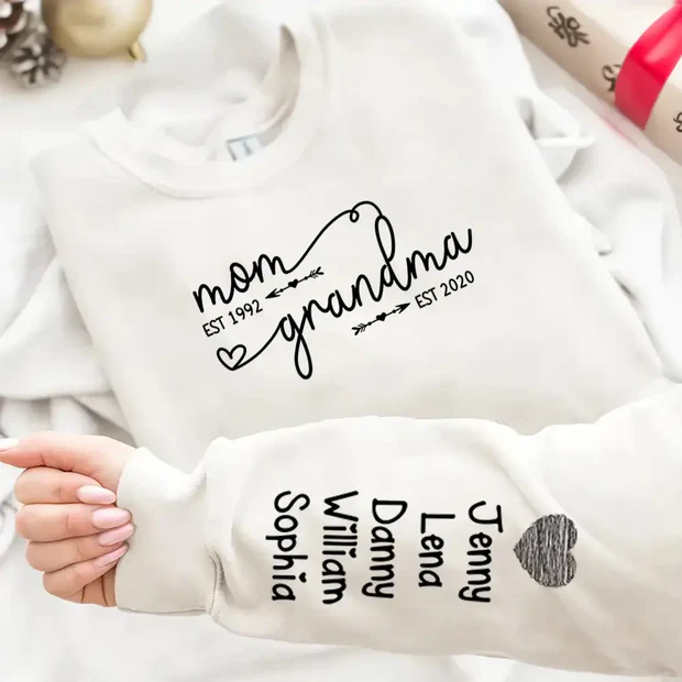 Custom Est Year Sweatshirt - Personalized Gift for Mom, Grandma
